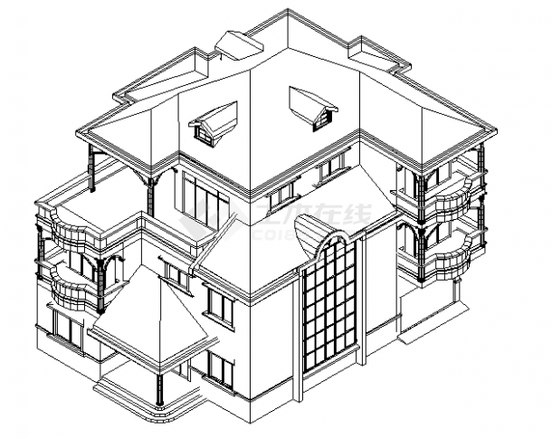 某地三层别墅建筑设计施工图（共11张）-图一