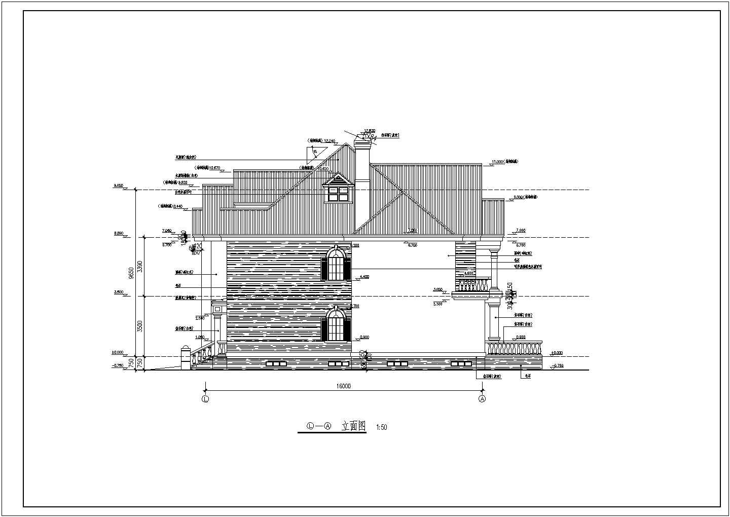 某小区三层高档别墅设计施工图（共14张）