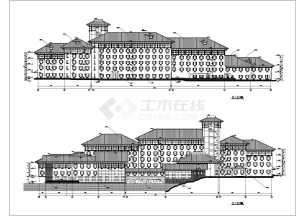 某地区5层框架结构宾馆建筑设计施工图-图一