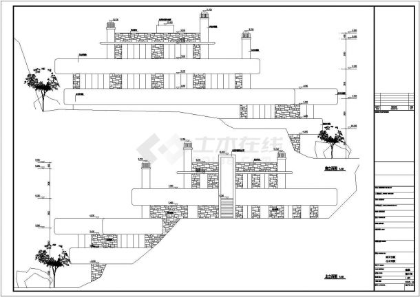 某地3层砌体结构山地流水别墅建筑方案-图二