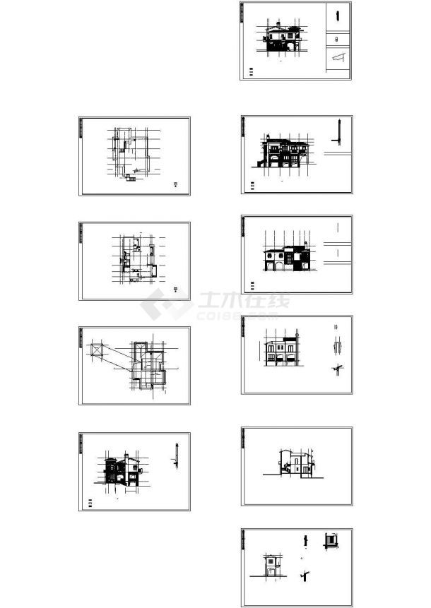 两层-12.00&16.50米-别墅建筑施工图，含效果图-图一