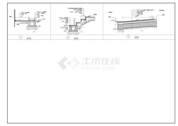 散水台阶坡道明沟CAD大样图-图一
