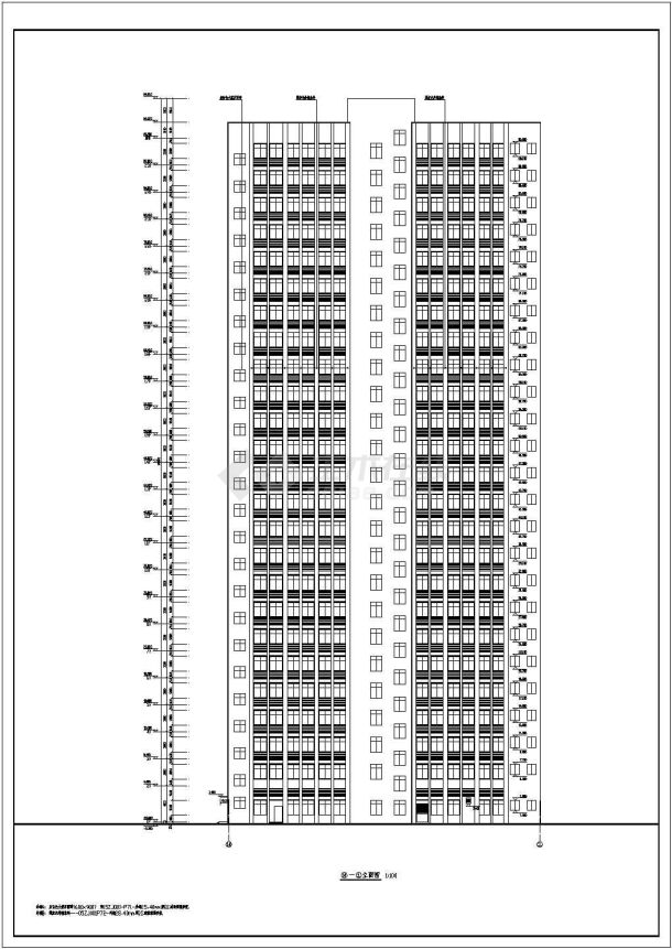 某地二十五层框架结构酒店建筑设计方案图-图二
