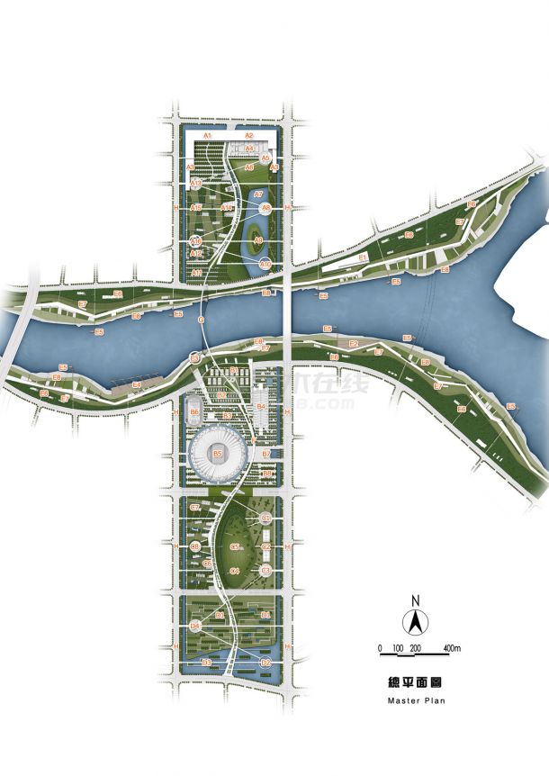 [佛山]中央公园与滨河公园规划设计方案-图一