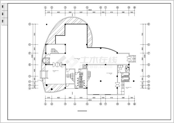 六层某大型餐厅建筑设计图纸（共13张）-图一
