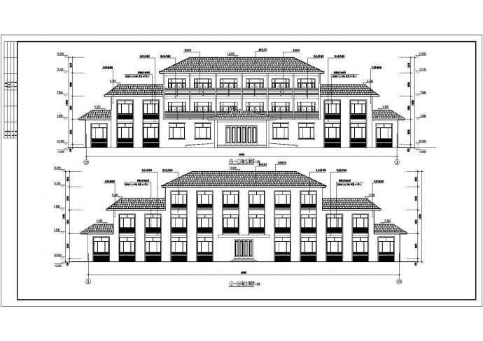 某地三层框架结构办公楼建筑设计方案图纸_图1