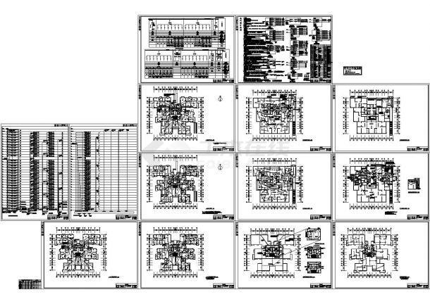 三十层住宅电气设计CAD图-图一