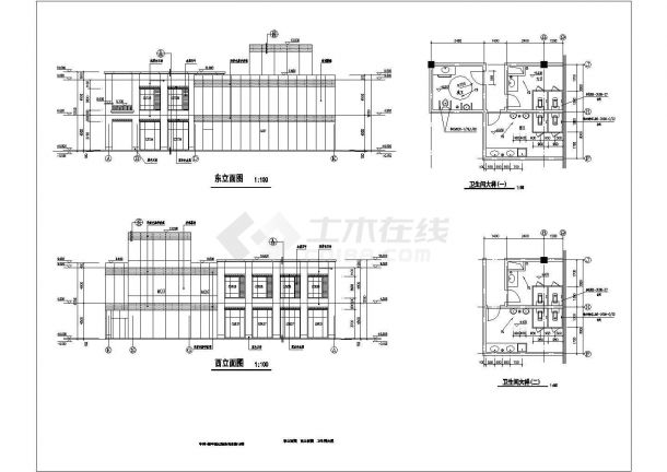 某地两层框架结构商业建筑设计施工图纸-图一