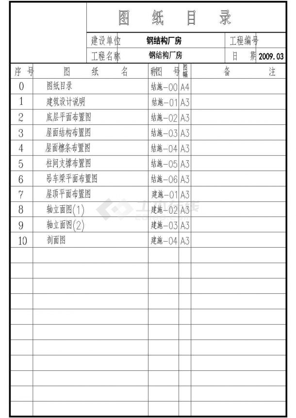 某地天和钢结构工程建筑结构CAD图纸-图二