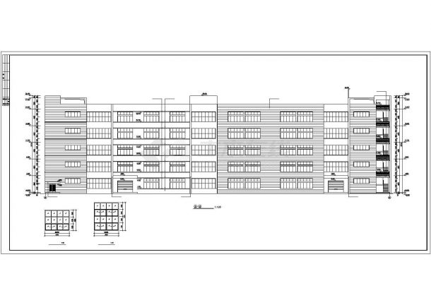 某地比较详细的五层现代造型大厂房建筑施工图-图二