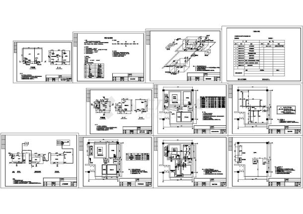 北京中水回用处理工程全套建施cad图，共十一张-图一