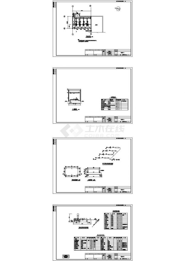 污水处理厂鼓风机房建施cad图，共四张-图一