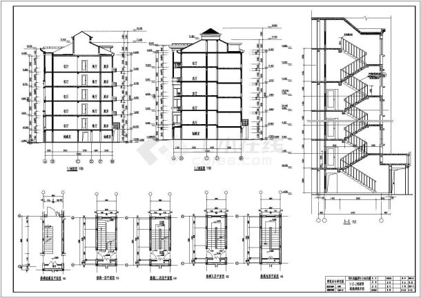 某地五层砖混结构住宅楼建筑设计施工图-图二