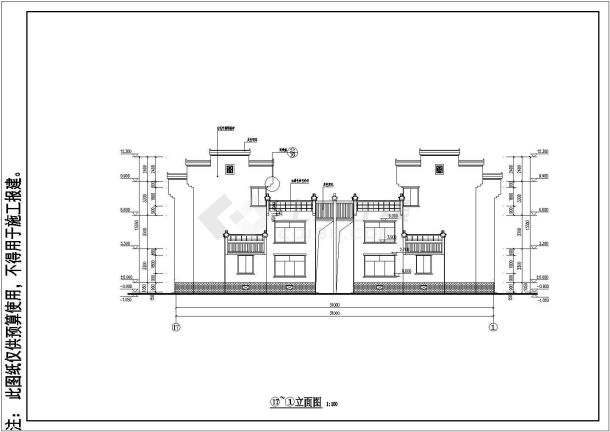 某地两层简易现代徽派别墅建筑设计方案图-图二