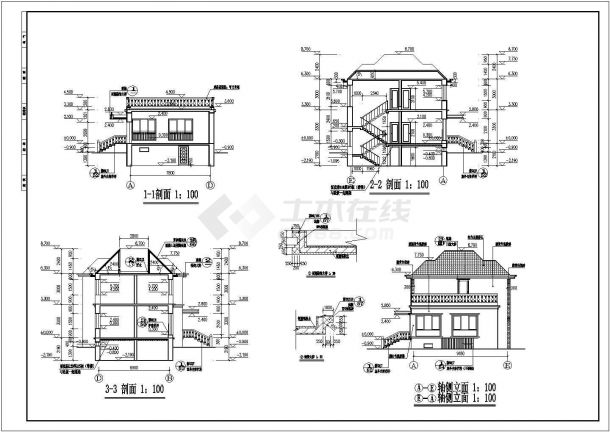 某地区二层双拼别墅楼建筑设计方案图-图二