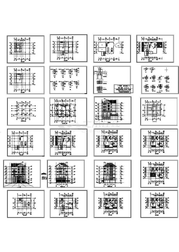 某五层别墅建筑结构施工图.27张图纸-图一