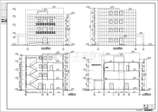 某公司三层框架结构综合楼建筑设计施工图-图二