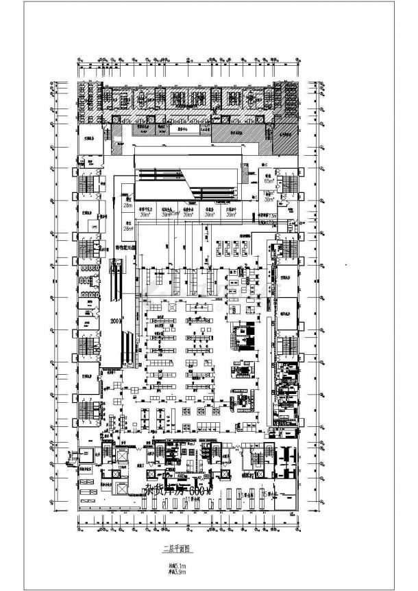 某地简单小型的商场平面建筑图（共4张）-图二