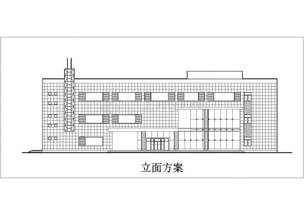 某地简单小型的商场设计方案建筑图-图一