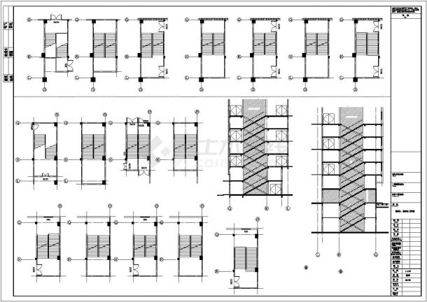 江西十七层现代风格商业广场建筑施工设计cad图-图一