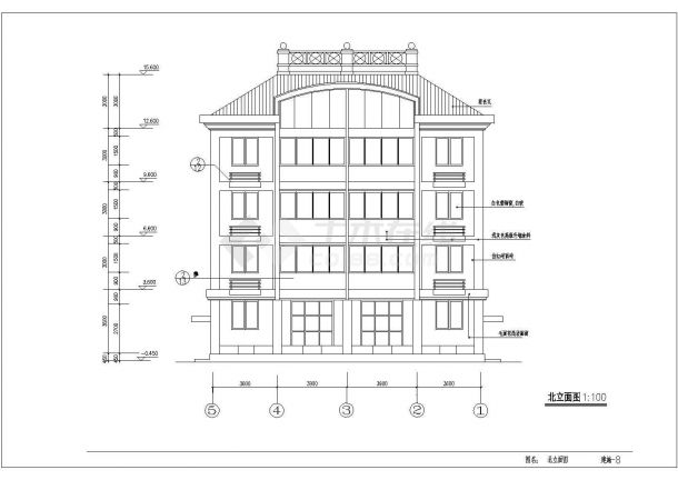 某小区五层住宅楼建筑设计施工图（共14张）-图一