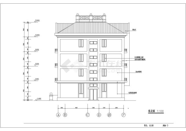 某小区五层住宅楼建筑设计施工图（共14张）-图二