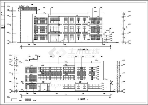 某学校三层学生食堂建筑设计施工图-图二