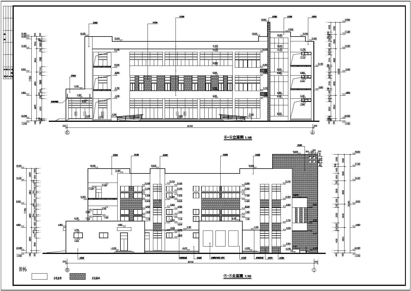 某学校三层学生食堂建筑设计施工图