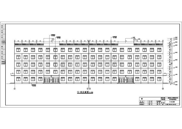 河南理工大学附属中学宿舍楼建筑施工图-图一