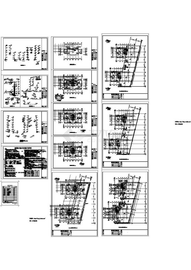 某地区6层塔式住宅下嵌两层商铺楼给排水设计图（含设计说明）-图一