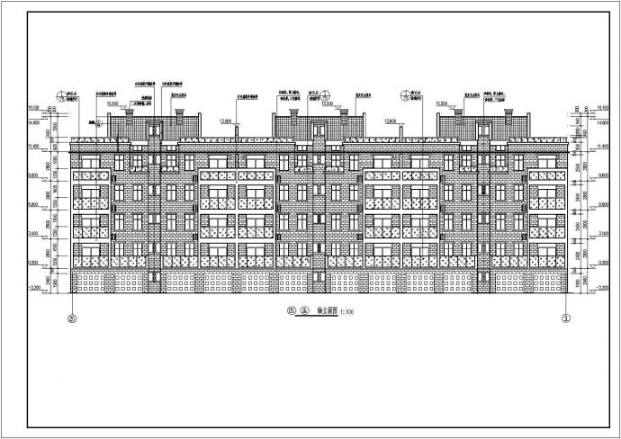 某地四层砖混结构联排别墅建筑设计施工图纸_图1