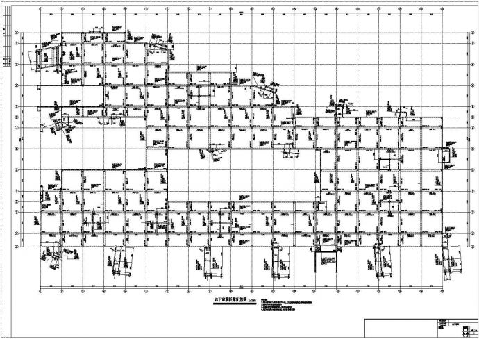 异形柱框架结构地下室车库结构图纸_图1