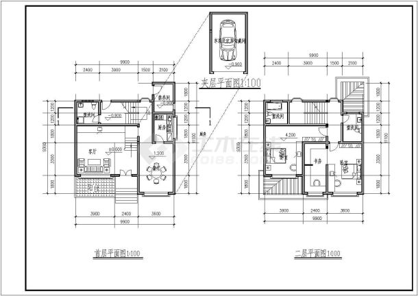 某地小康农村别墅建筑施工图（含说明）-图二