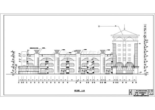 某地六层综合商住楼建筑设计方案图-图二