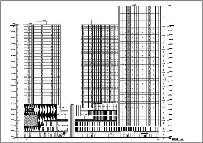 某大型国际财富中心建筑cad扩初图_图1