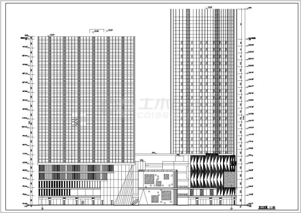 某大型国际财富中心建筑cad扩初图-图二