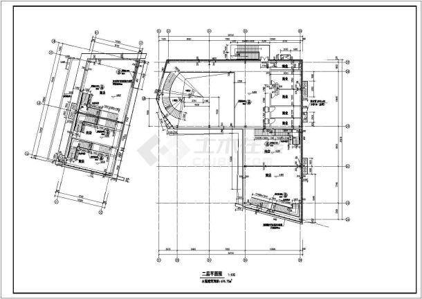 某花园住宅区二层商业裙房建筑施工图-图二