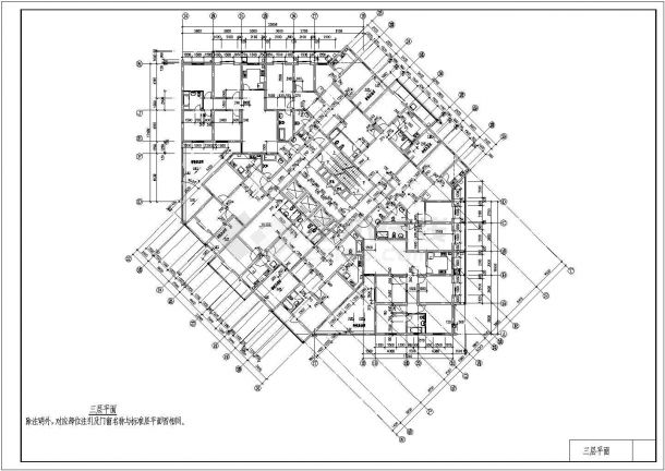 东方神韵高层住宅建筑设计图纸（共13张）-图一
