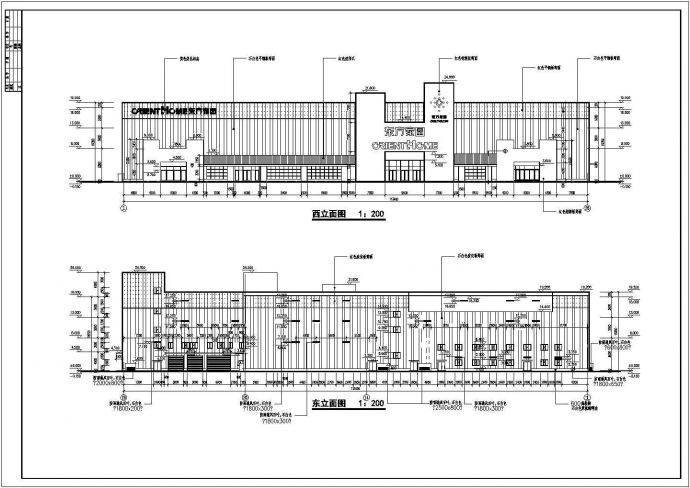 某三层大型建材超市建筑cad图纸_图1
