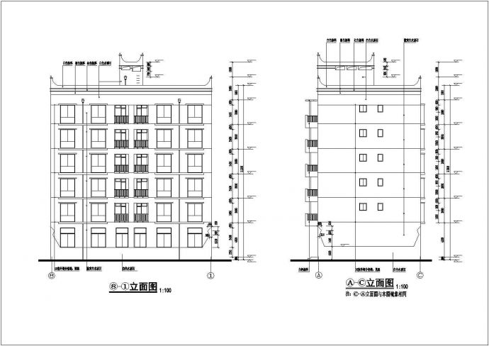 某县六层框架商住宅建筑设计施工图_图1