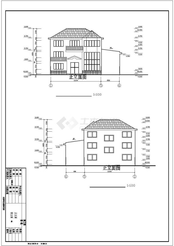某地小型别墅建筑设计图纸（共11张）-图一