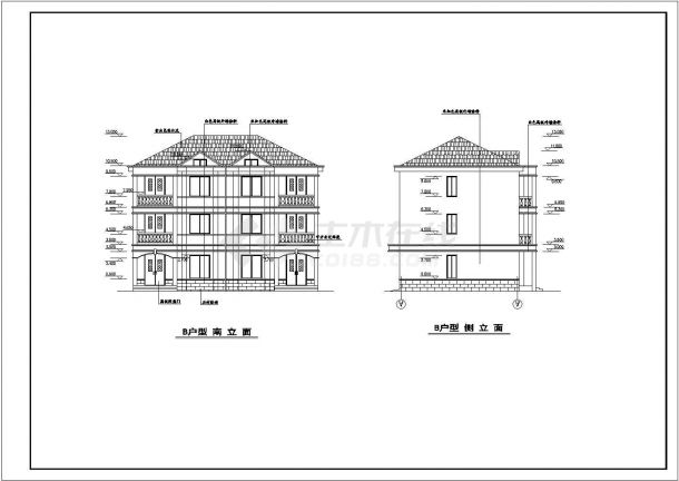 某地小型别墅建筑设计图（共8张）-图一