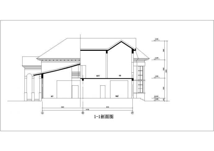 某地两层小型别墅建筑设计方案图（共8张）_图1