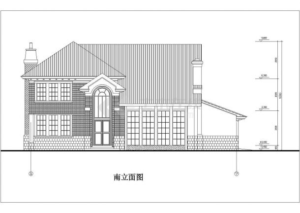 某地两层小型别墅建筑设计方案图（共8张）-图二