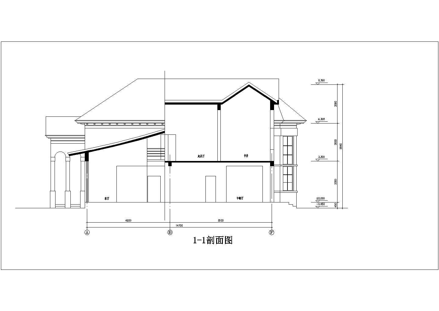 某地两层小型别墅建筑设计方案图（共8张）