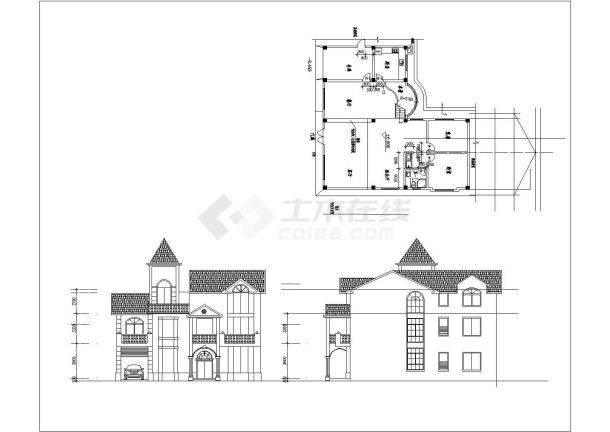 某小区三层别墅建筑设计方案图（共9张）-图二