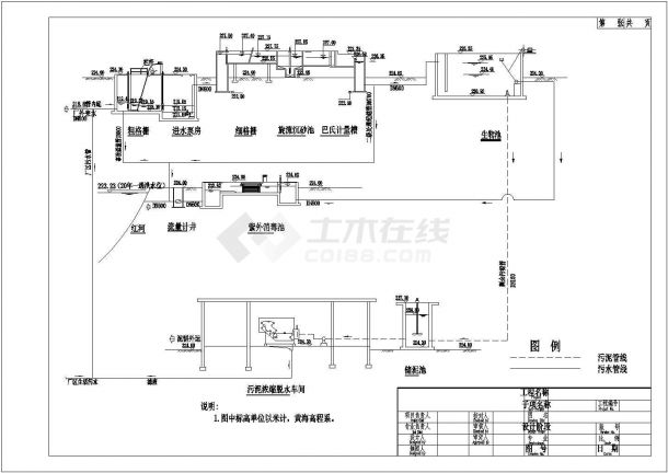 某污水处理厂CAST工艺流程布置图-图一
