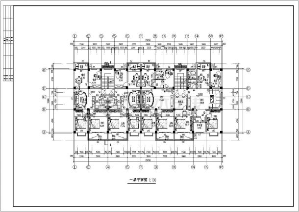 五层全套住宅楼设计（2546平，含计算书，建筑图，结构图）-图二
