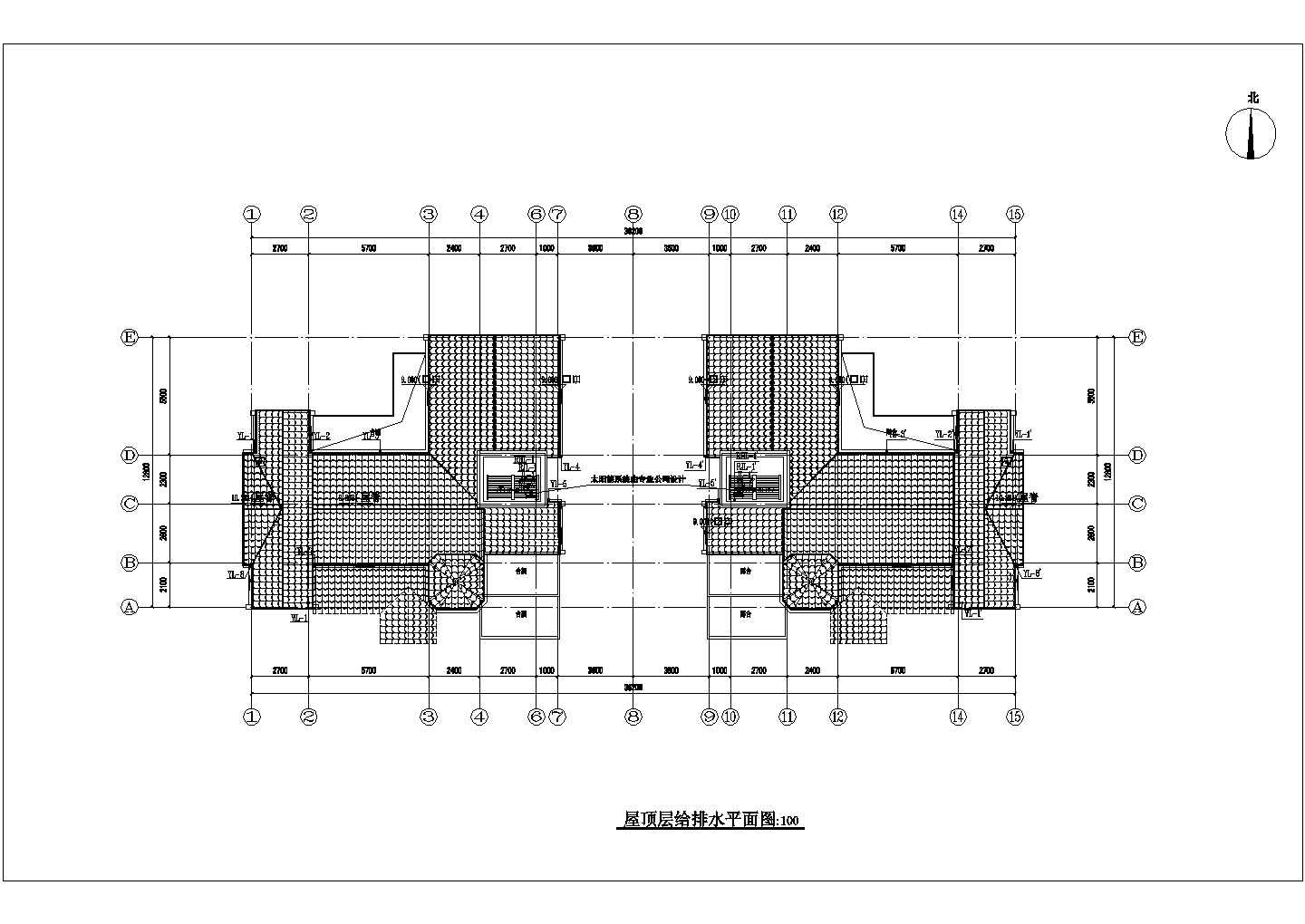 某小区三层框架结构别墅住宅楼给排水设计方案图