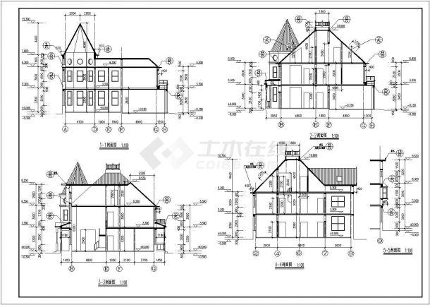 某北方别墅建筑设计施工图（共6张）-图二